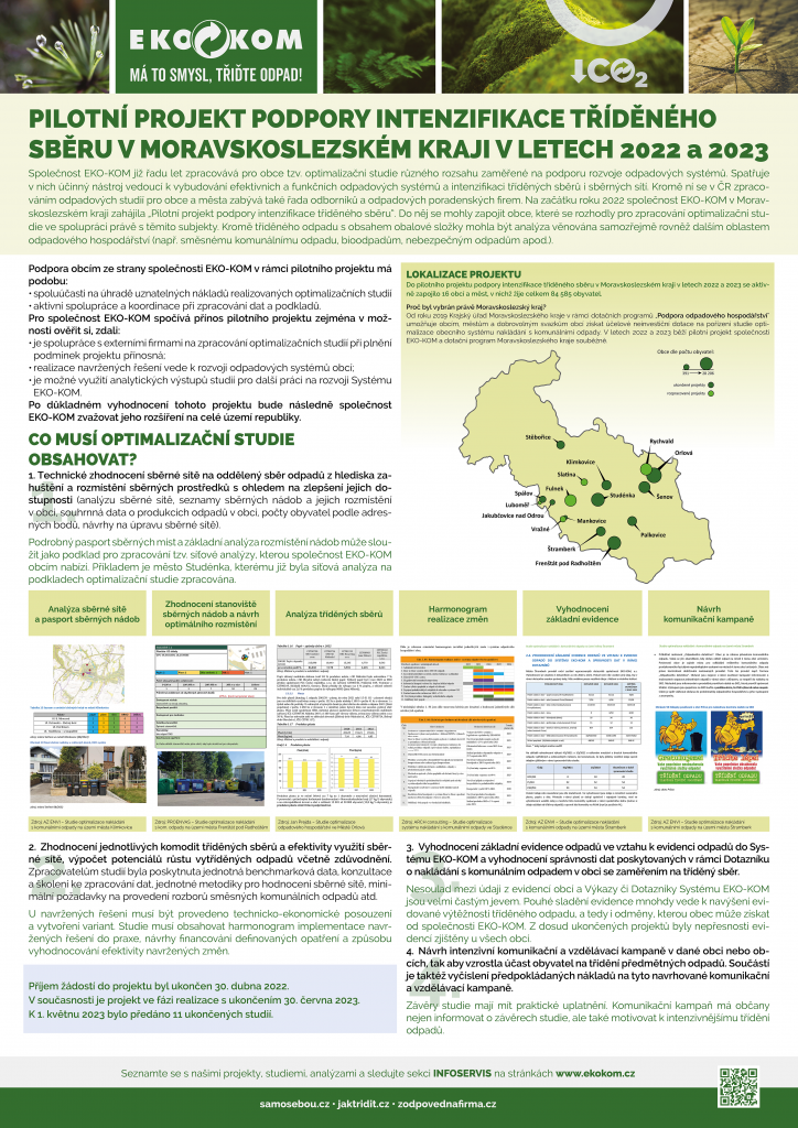 Poster: Pilotní projekt podpory intenzifikace tříděného sběru v Moravskoslezském kraji v letech 2022 a 2023